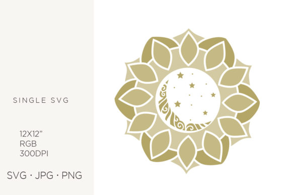Astrology Mandala, Sun and Moon, SVG Graphics