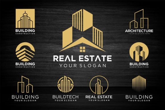 Building Logo Design Icons Set: Graphics & Logos
