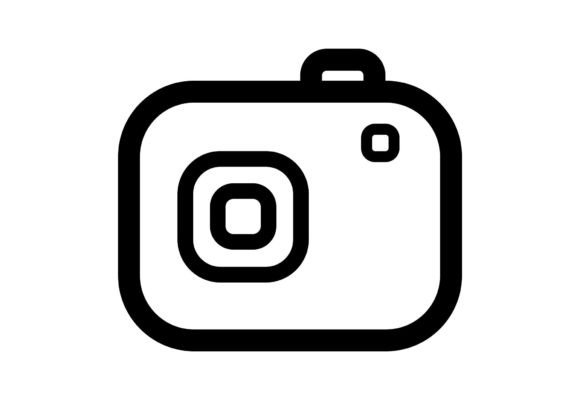 Digital Camera Outline Icon Artwork: Clean Graphics & Icons for Crafters