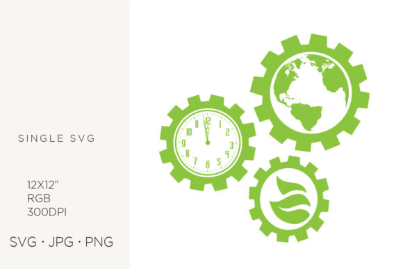 Eco Gears, Cogs SVG: Handmade Graphics & Icons