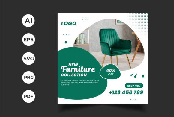 Furniture Social Media Post Graphics and Web Templates