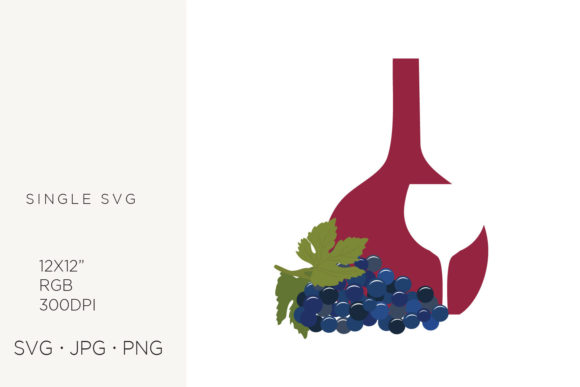 Glass of Wine, Winery Logo Icon: Graphics & Icons for Crafters