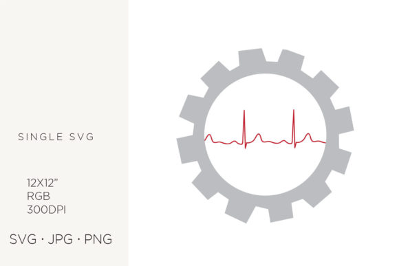 Heart Line and Gears, Cogs SVG: Icons & Graphics for Local Branding