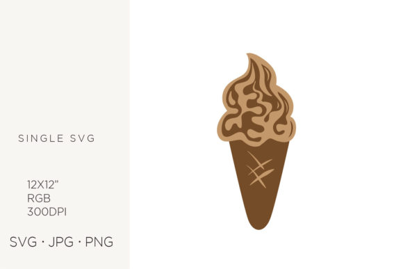 Ice Cream Cone, Summer Dessert SVG Graphics & Icons