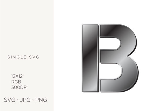 Industrial Silver Initial Letter B: Graphics & Icons for Editorial Impact