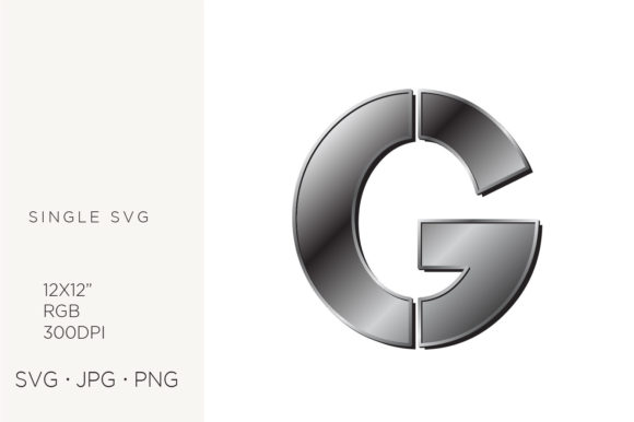 Industrial Silver Initial Letter G Graphics & Icons