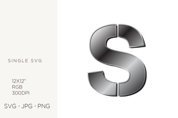 Industrial Silver Initial Letter S Graphics & Icons