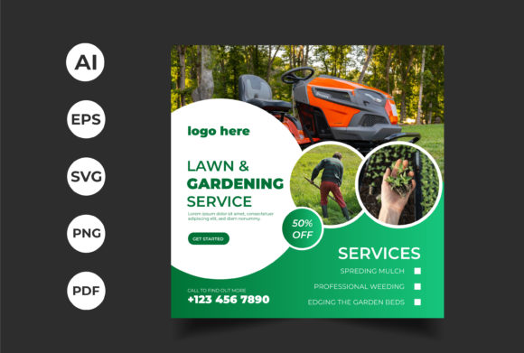 Lawn Service Social Media Post Graphics