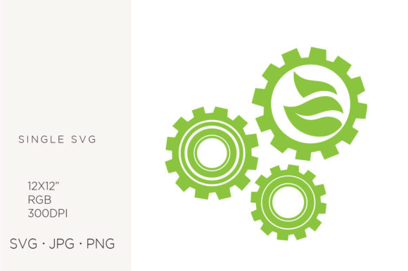 Leaf and Gears, Cogs SVG