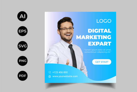 Marketing Agency Social Media Post: Graphics and Web Templates