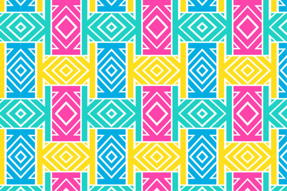 Multicolor Letter K Square Pattern Trian Graphics