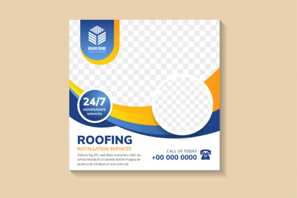 Roofting Installation Services Square Graphics for Social Media Posts