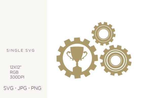 Trophy and Gears, Cogs SVG Graphics & Icons