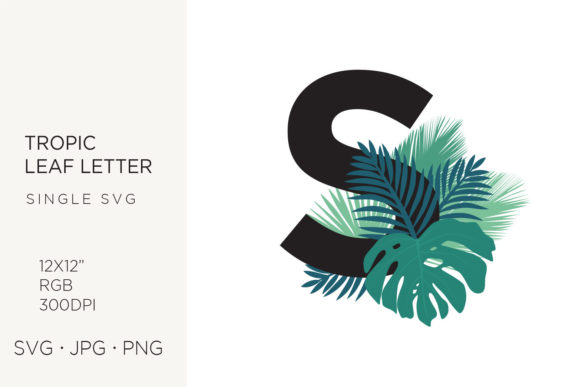 Tropic Leaves, Palm Leaf Letter S
