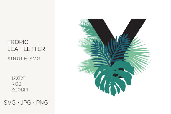 Tropic Leaves, Palm Leaf Letter Y Graphics and Icons