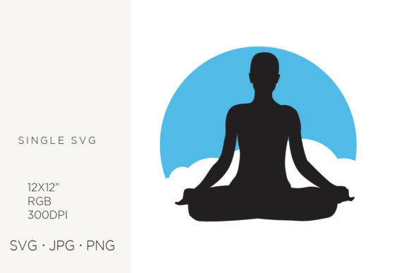 Young Woman Character in Yoga Pose